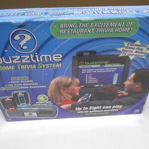 NIB BUZZTIME HOME TRIVIA SYSTEM w/ 2 NEW CONTROLLERS AGE 10+ PLUGS RIGHT INTO TV